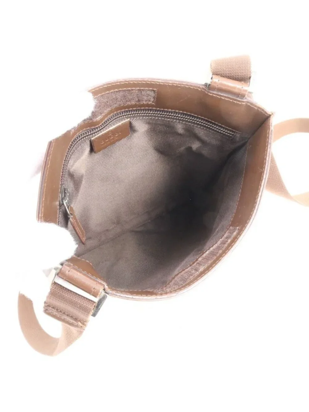 Gucci GG Canvas Leather Shoulder Bag Crossbody Messenger Brown